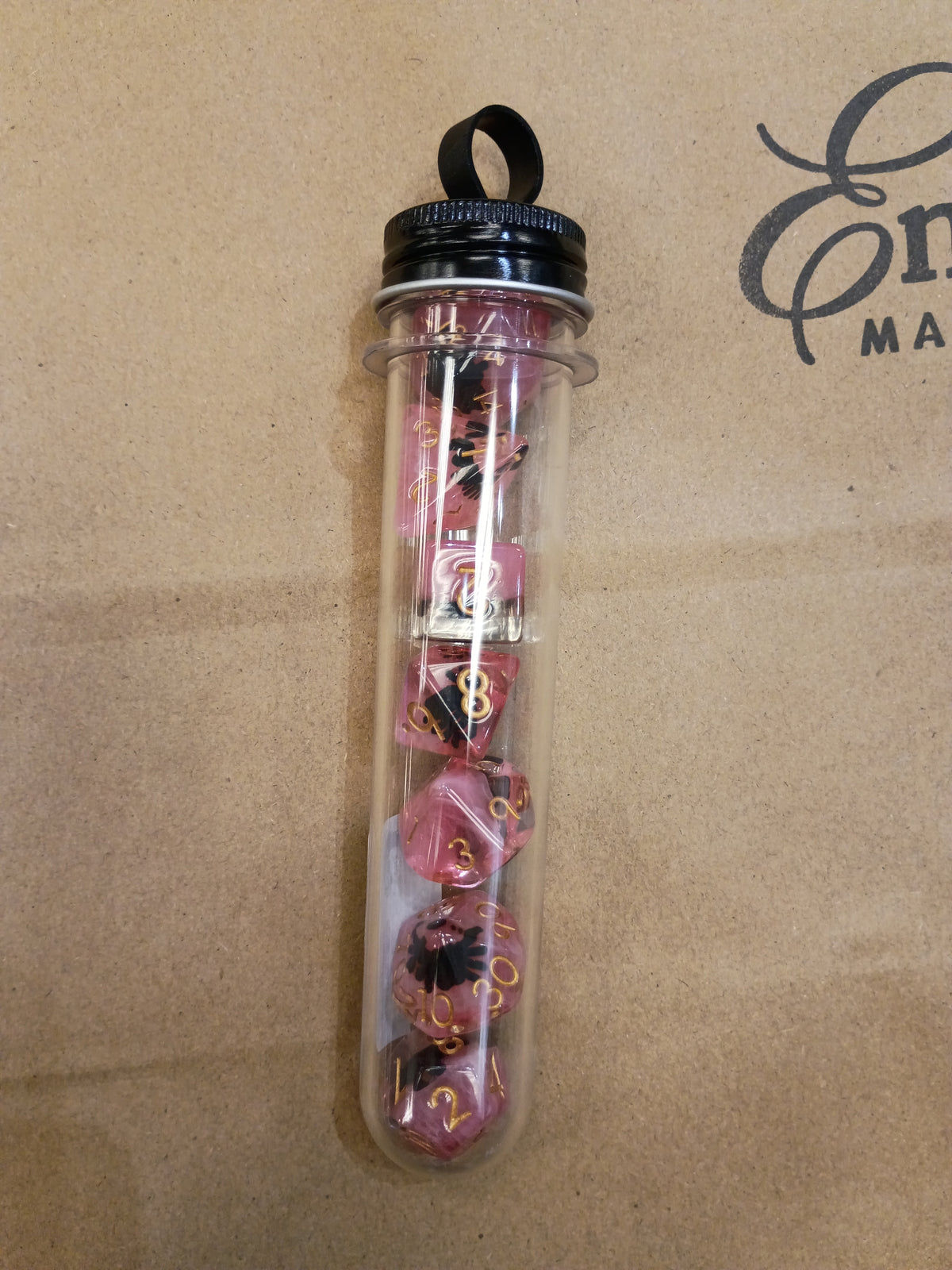 Animal Kingdom - Spider Black w/ Red Tubed Dice set