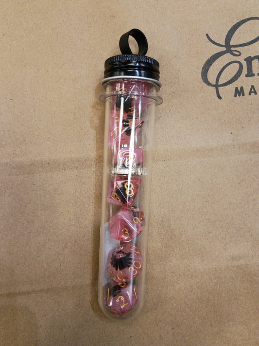 Animal Kingdom - Spider Black w/ Red Tubed Dice set