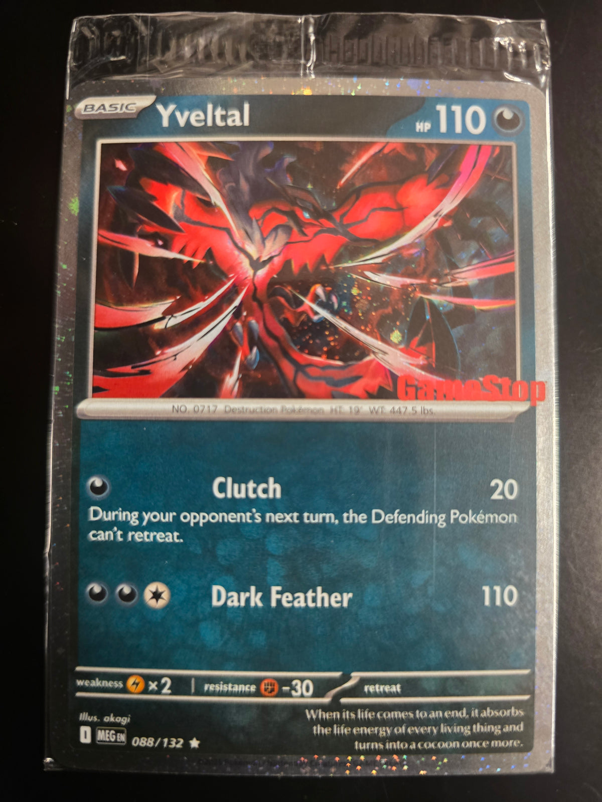Yveltal (Gamestop) 088/132  Holofoil Sealed