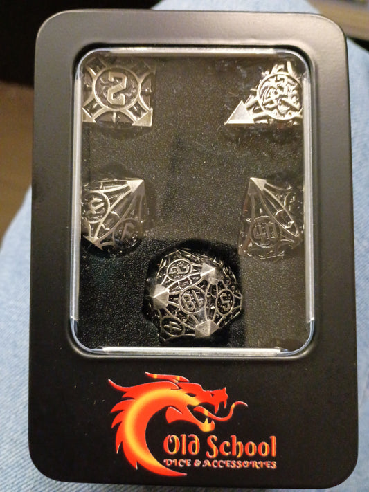 Old School Gaming: Gnome Forged Ancient Silver Metal Dice