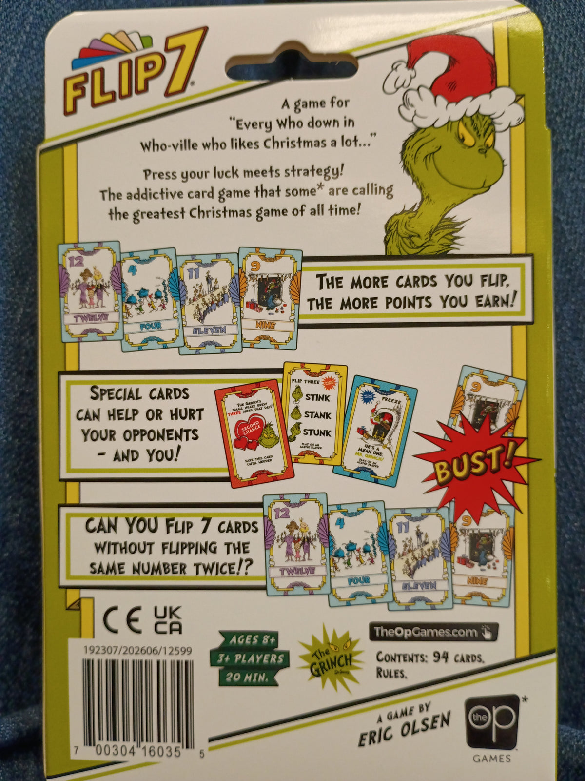 Dr. Seuss The Grinch Flip 7 card Game