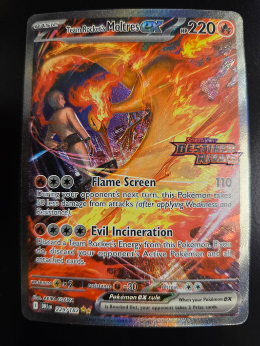 Team Rocket's Moltres Ex 229/182 Stamped Holofoil NM