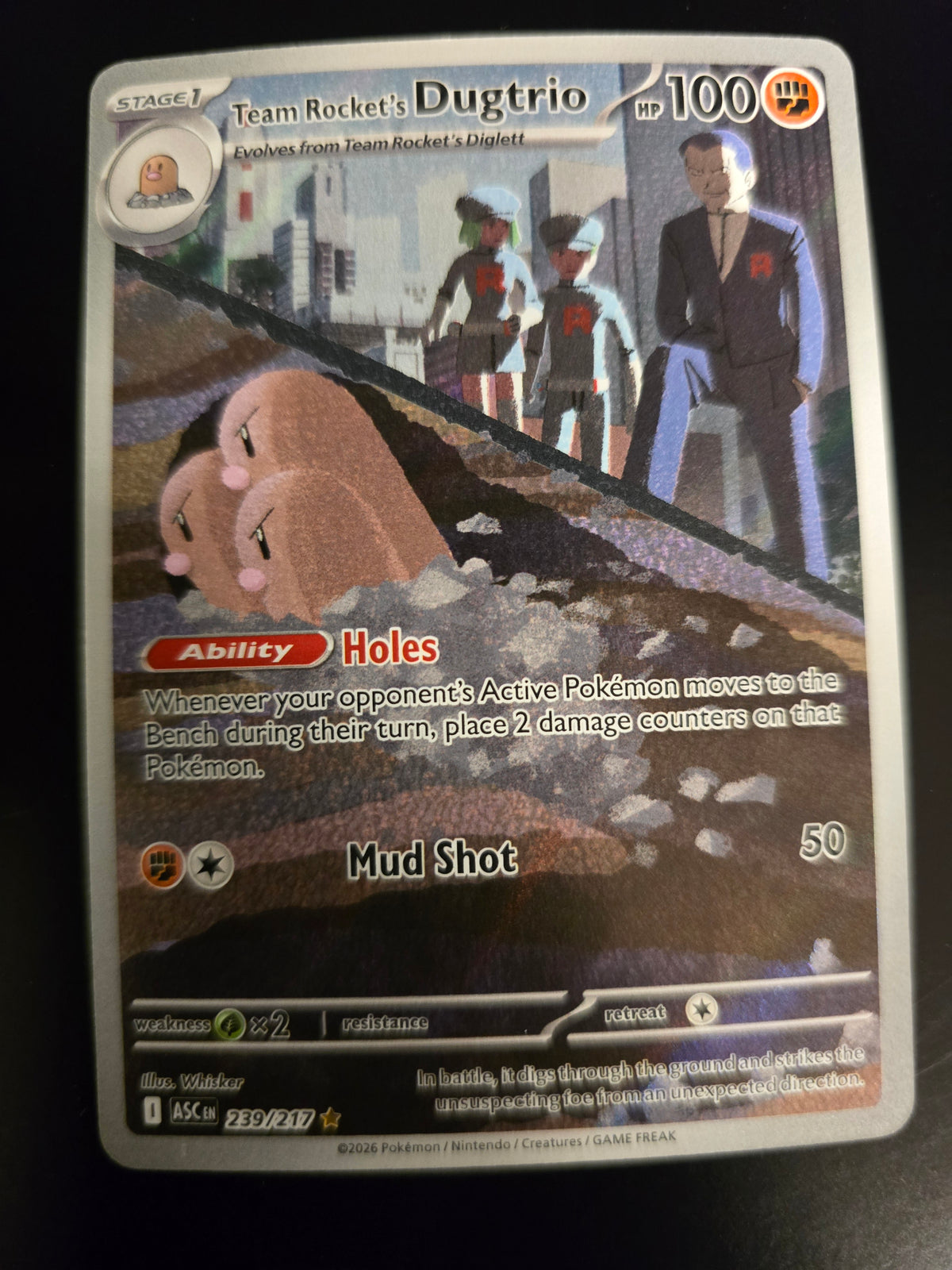 Team Rocket's Dugtrio 239/217 Holofoil NM