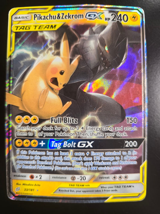 Pikachu & Zekrom GX 33/181 Holofoil HP