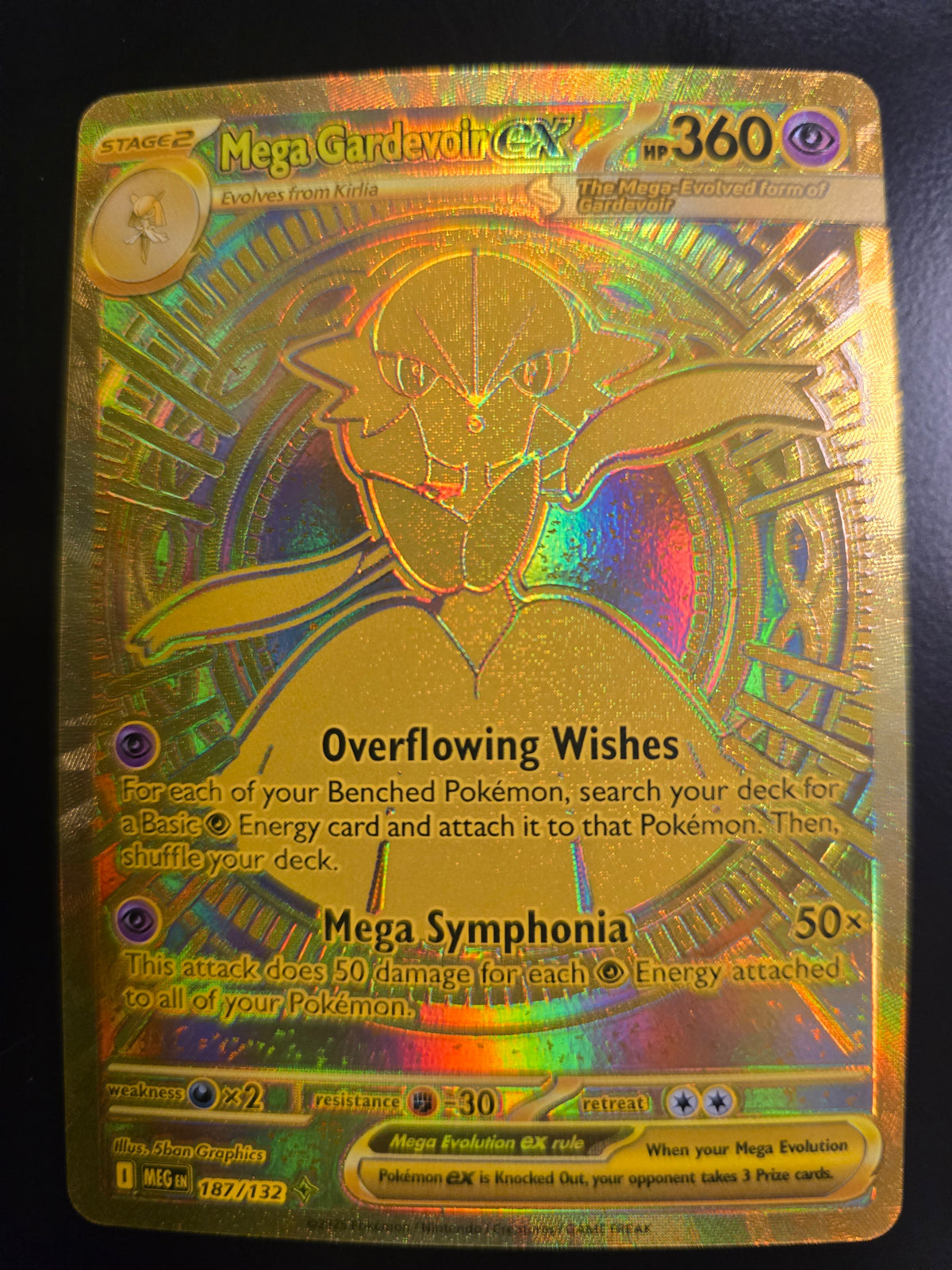 Mega Gardevoir Ex 187/132 Mega Evolution Holofoil NM