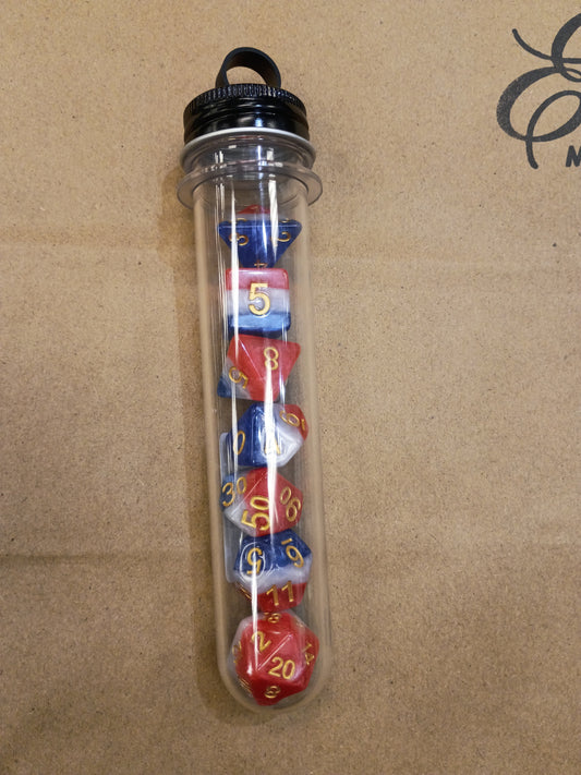 Gradients - American Flag Tubed Dice set